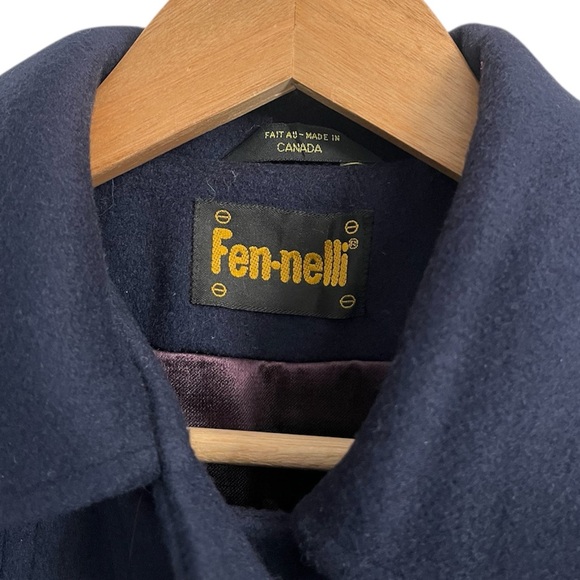 Vintage Fennelli Navy Wool Capelet Coat Women’s size 13/14 - Picture 5 of 15